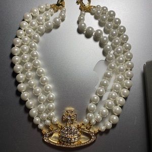 Vivienne Westwood Gold Triple Pearl Necklace